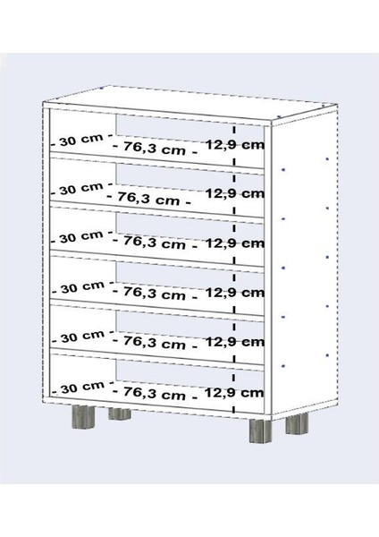 Kenzlife Ayakkabılık Galoş6 Cvzbyz 98*080*32 Kapaklı 6 Raflı 24 Çift Ayakkabı Kapasitesi modelleri
