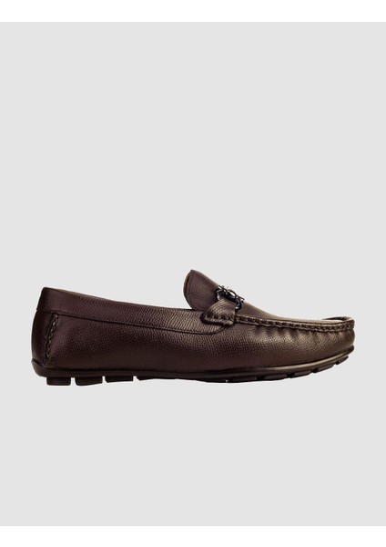 Deri Kahverengi Tokalı Erkek Loafer