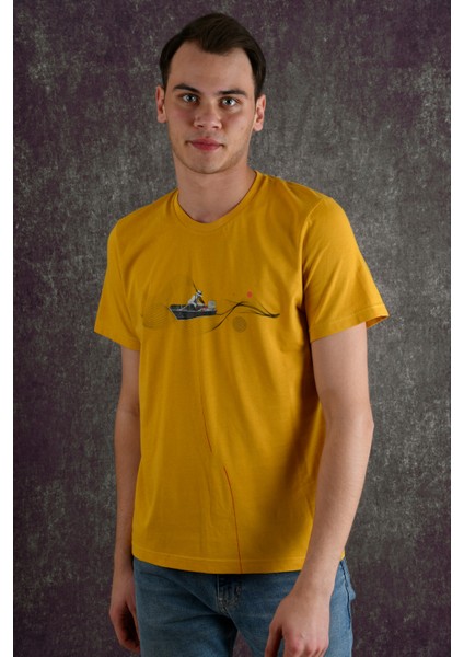 Fisherman Erkek Baskılı T-Shirt fırsatları