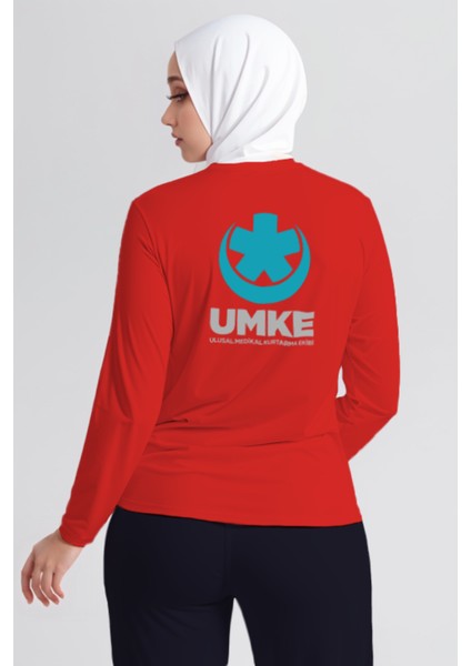 Kırmızı Umke Bisiklet Yaka Uzun Kollu Tişört