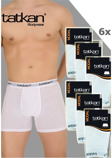 Tatkan - 6'lı - Penye Modal Erkek Boxershort