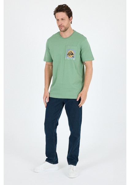 Erkek %100 Pamuk Cep Detaylı Baskılı Tişört – Bisiklet Yaka, Yazlık Model Erkek T-Shirt 0105 modelleri