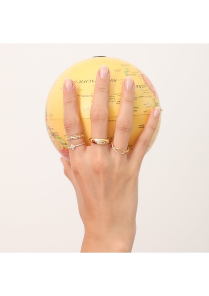 14 Ayar Altın Taşlı Dörtgen Yüzük KRS192-14GEZ fiyatları