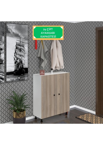 Kenzlife Ayakkabılık Galoş6 Crdbyz 98*080*32 Kapaklı 6 Raflı 24 Çift Ayakkabı Kapasitesi