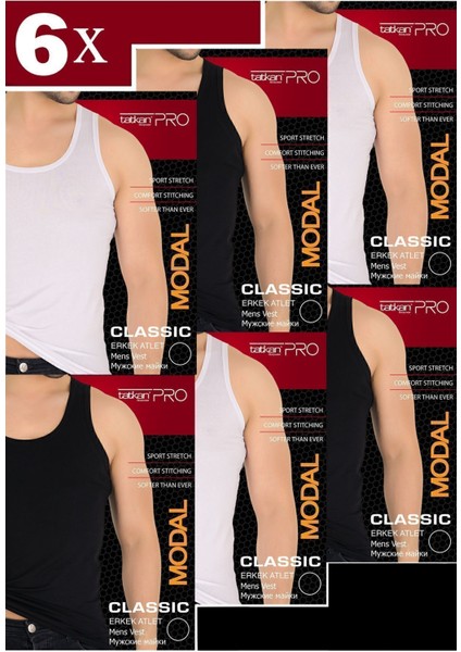 Tatkan - 6'lı - Askılı Penye Modal Classıc Atlet