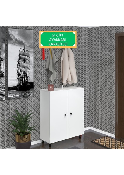 Kenzlife Ayakkabılık Galoş6 Byzbyz 98*080*32 Kapaklı 6 Raflı 24 Çift Ayakkabı Kapasitesi