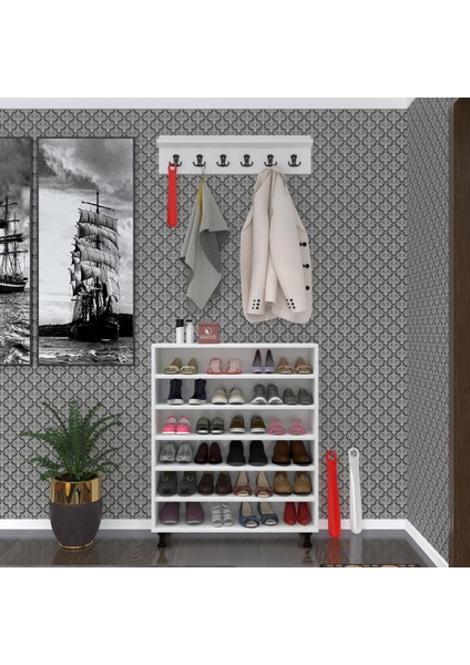 Kenzlife Ayakkabılık Galoş6 Byzbyz 98*080*32 Kapaklı 6 Raflı 24 Çift Ayakkabı Kapasitesi fiyatları