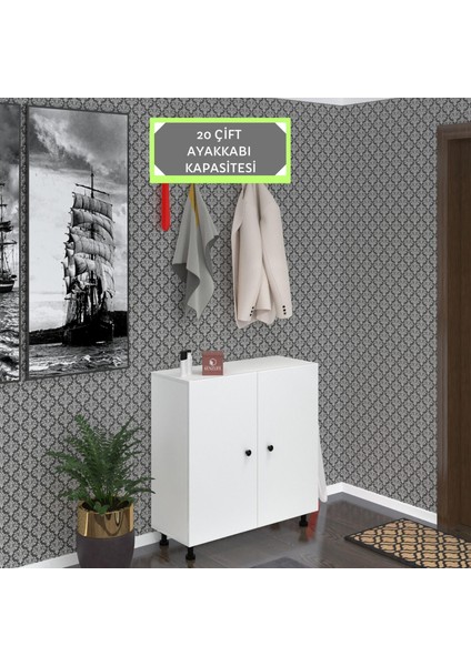 Kenzlife Ayakkabılık Galoş5 Byzbyz 83*080*32 Kapaklı 5 Raflı 20 Çift Ayakkabı Kapasitesi