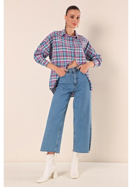 3900 Oversize Uzun Basic Gömlek - A. Kiremit