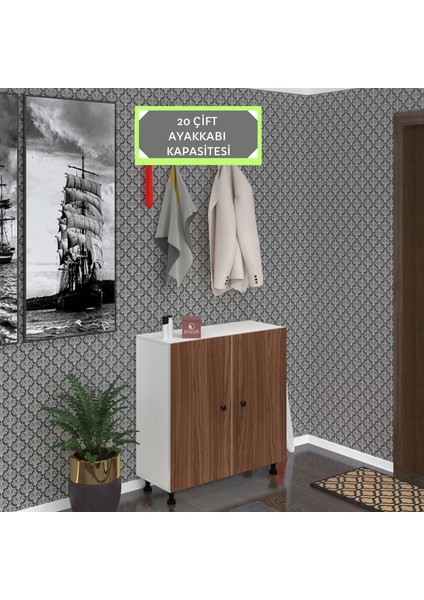 Kenzlife Ayakkabılık Galoş5 Cvzbyz 83*080*32 Kapaklı 5 Raflı 20 Çift Ayakkabı Kapasitesi