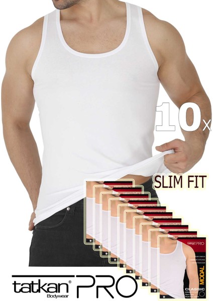 Tatkan - 10'lu - Askılı Penye Modal Classıc Atlet