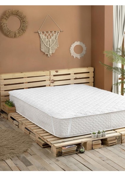 Sıvı Geçirmez Kapitone Alez 4-Köşe Lastikli 180X200