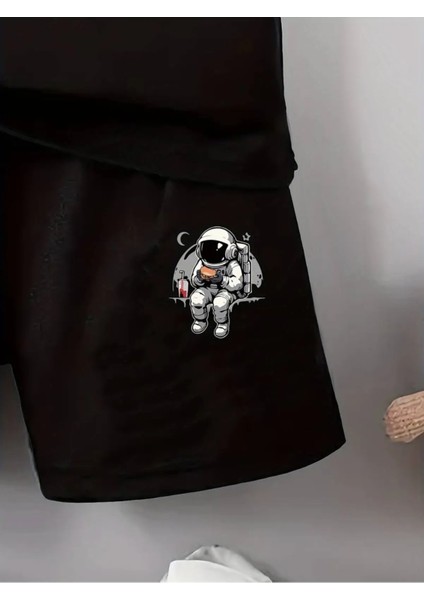 Nasa Astronot Baskılı Şort/t-Shirt Alt-Üs Çocuk Takım modelleri