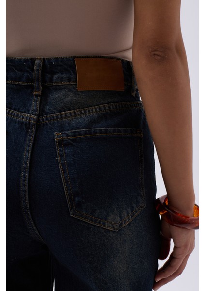 Lazer Kesim Wide Leg Yüksek Bel Mavi Jean indirimleri