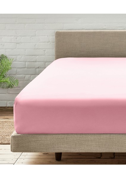 Dokuma Lastikli Çarşaf Pembe