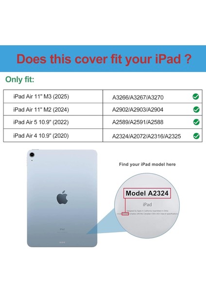 Ipad Air 4. 5. 6. Nesil 10.9 Inç 2020 2022 2024 2025 Magic Klavyeli Slim Kılıf Mıknatıslı Kilit Tutuculu Akıllı Kapak