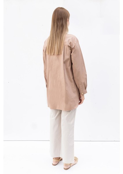 Vizon-Gold Dügmeli Pamuklu Poplin Gömlek modelleri