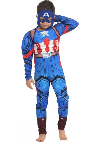 Kaptan Amerika Kaslı Çocuk Kostümü