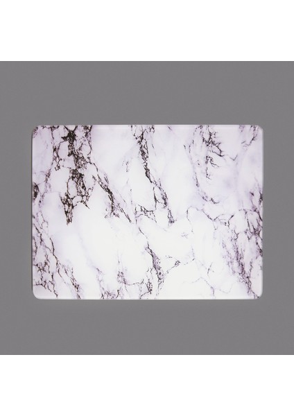 Mermer Desenli Cam Kesme Tahtası - Beyaz - 20X30 cm