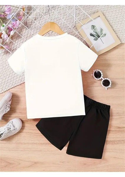 Kuromi 2704 Baskılı Şort/t-Shirt Alt-Üst Çocuk Yazlık Takım
