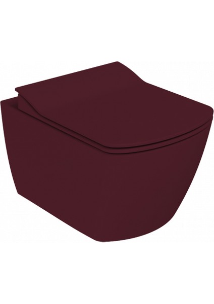 Elegant Rim-Off Duroplast Yavaş Kapanan Klozet Kapaklı Mat Berry Set