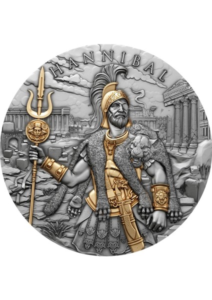 Agakulche Hannibal Altın Kaplama Gümüş Sikke Coin