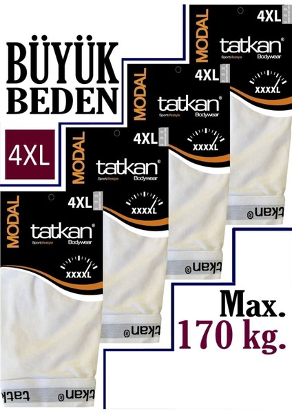 Tatkan - Büyük Beden 4'lü Erkek Penye Modal Boxershort fiyatları