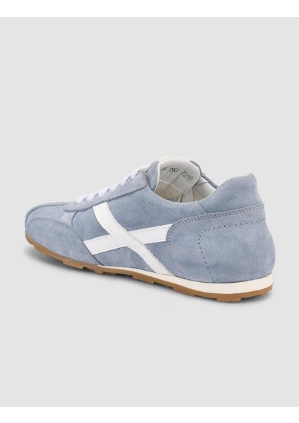 %100 Hakiki Deri Mavi Süet Bağcıklı Kadın Sneaker indirimleri