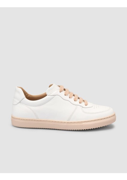 Beyaz - Pembe Detaylı Kadın Sneaker