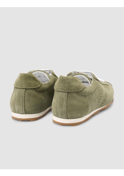 %100 Hakiki Deri Yeşil Süet Kadın Spor Ayakkabı modelleri