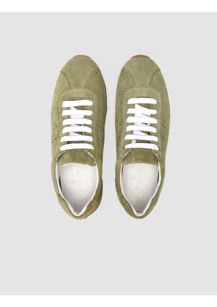 %100 Hakiki Deri Yeşil Süet Kadın Spor Ayakkabı fırsatları