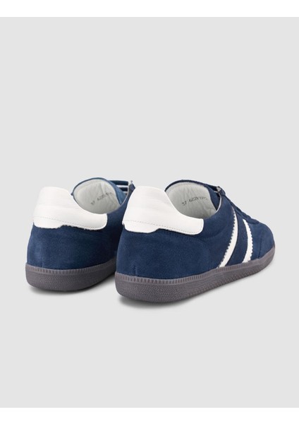 %100 Hakiki Deri Lacivert Bağcıklı Kadın Sneaker modelleri