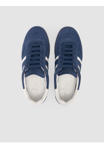 %100 Hakiki Deri Lacivert Bağcıklı Kadın Sneaker fırsatları