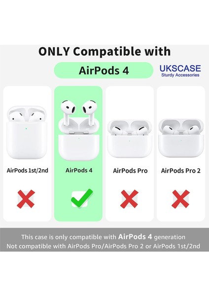 Airpods 4. Nesil Uyumlu Soft Silikon Kılıf (Düz Renkler)