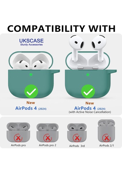 Airpods 4. Nesil Uyumlu Soft Silikon Kılıf (Düz Renkler)