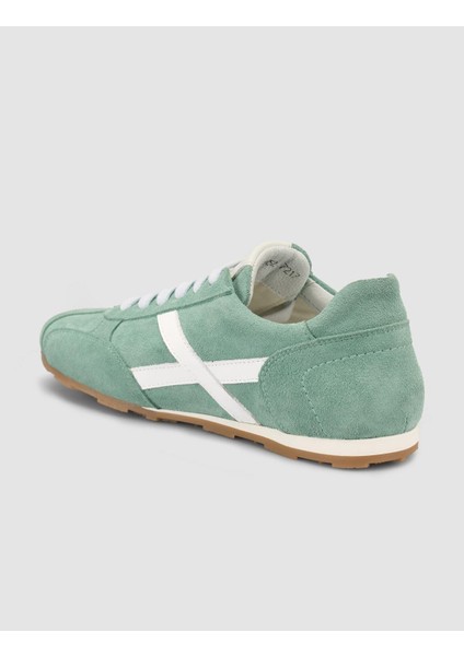 %100 Hakiki Deri Yeşil Süet Bağcıklı Kadın Sneaker indirimleri