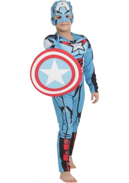 Kaptan Amerika Kalkanlı Kaslı Çocuk Kostümü fiyatları
