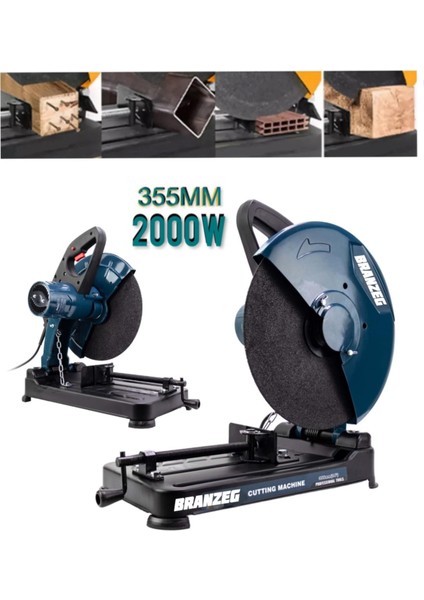 2000W Bakır Sargılı Metal Şanzıman 355 mm Profil Metal Kesme Makinesi