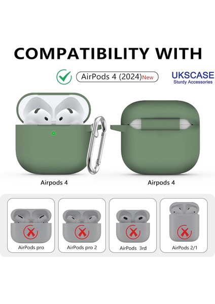 Airpods 4. Nesil Uyumlu Soft Silikon Kılıf (Düz Renkler) modelleri