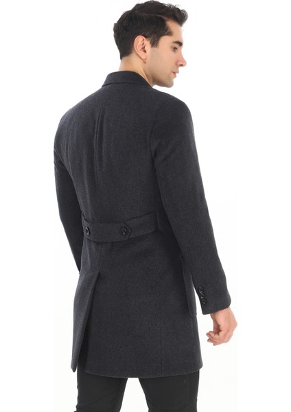 2834 Erkek Antrasit Sivri Yaka Kruvaze Kısa Palto indirimleri