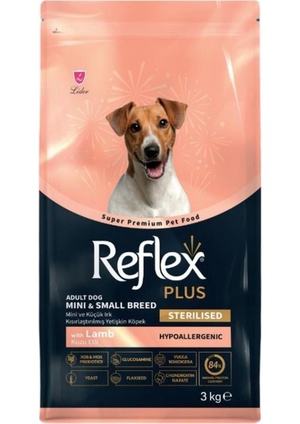 Kuzu Etli Mini ve Küçük Irk Kısırlaştırılmış Köpek Maması 3 kg