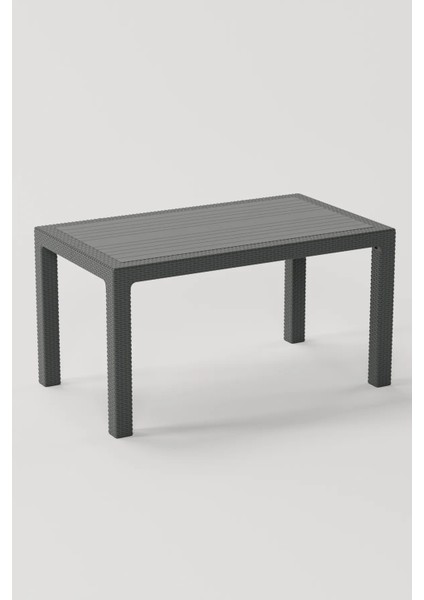 90X150 Raddan Desenli Bahçe Masası Sabit Camsız Balkon Bahçe Teras Masası