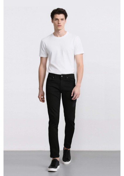 Carlo Skinny Fit Ekstra Dar Kalıp Normal Bel Ekstra Dar Paça Siyah Jean Pantolon R8763AZ24AU fiyatları