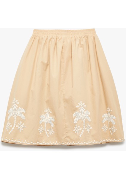 Nakış Detaylı Beli Lastikli Pileli Etek fiyatları