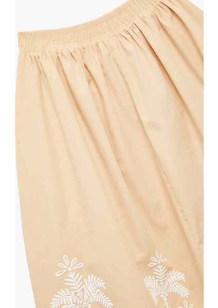 Nakış Detaylı Beli Lastikli Pileli Etek fırsatları