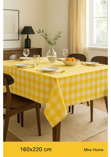 Kareli Masa Örtüsü Sofra Bezi 160X220 cm Rustik fiyatları