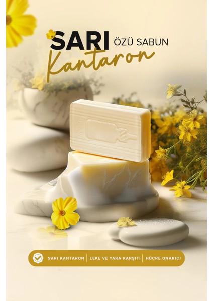 Sarı Kantaron Sabunu ve Sarı Kantaron Serumu | Yenileyici ve Onarıcı Bakım Seti ( 30 ml Serum + 100 gr Sabun )