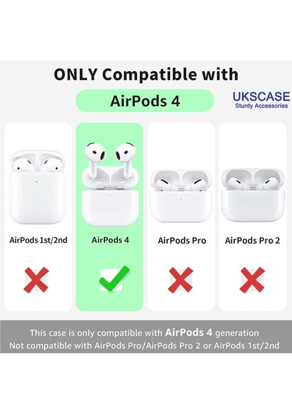 Airpods 4. Nesil Uyumlu Soft Silikon Kılıf (Düz Renkler) modelleri