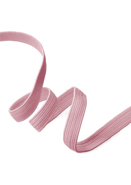 Pembe 12 mm 5 mt Dayanıklı Sert Yassı Elastik Şerit Lastik