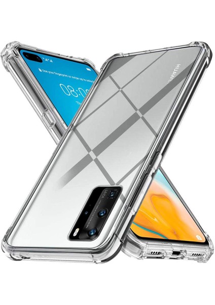 Huawei P40 Pro Uyumlu Darbe Önleyici Sararmaya Dayanıklı Airbag Korumalı Ultra Slim Tpu Şeffaf Silikon Kılıf